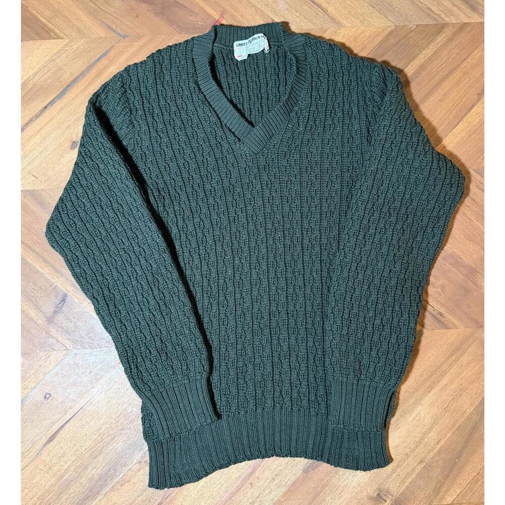 Vintage 70s Cozy Canadian Wool Fisherman Sweater • White Ram Calgary Knit V-Neck